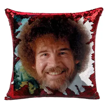 Bob Ross sequin travesseiro | sequin Fronha | Duas cores de almofadas | presente | presente para ele | a magia de almofadas